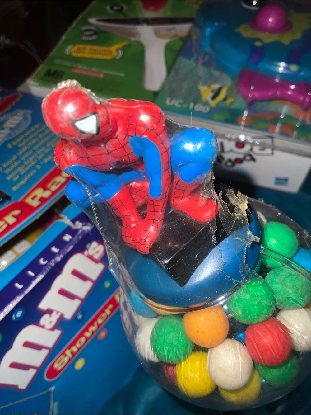 Vintage Red & Blue Spider-Man Gumball Toy Dispenser - Kids Toy 2004